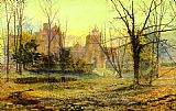 John Atkinson Grimshaw Canvas Paintings - Evening Knostrop Old Hall
